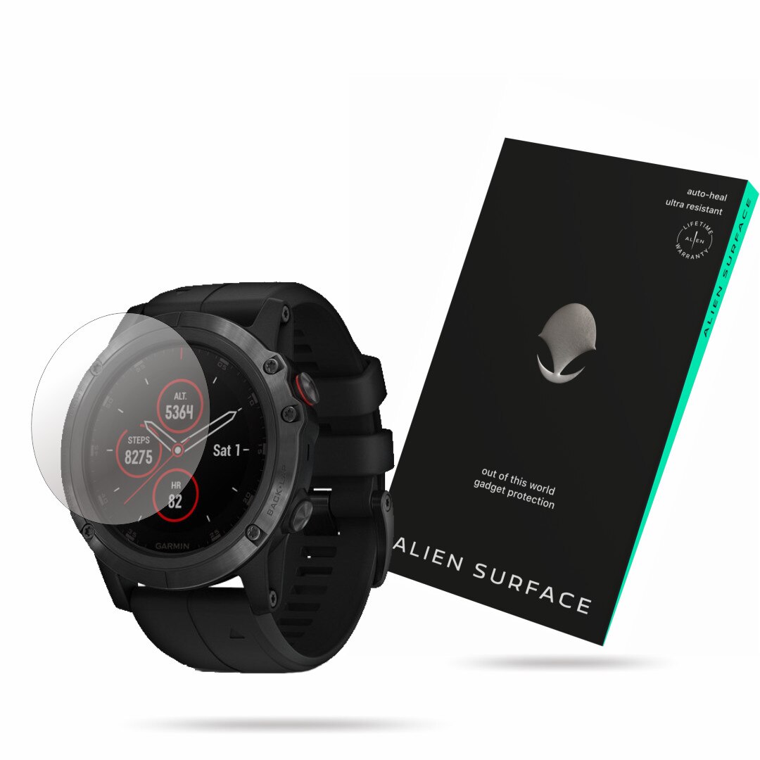 Folie Alien Surface, Garmin Fenix 5X Plus, protectie ecran 1+2 Rezerve