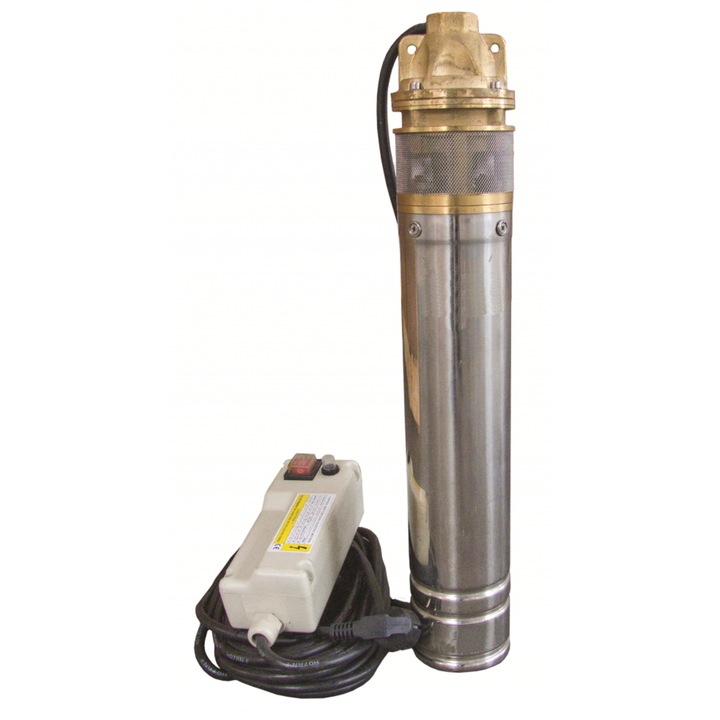 Pompa submersibila pentru apa curataAquaplanet 4SKM200, putere 1,5 kW, inaltime de pompare 150 m, debit 45 l/min