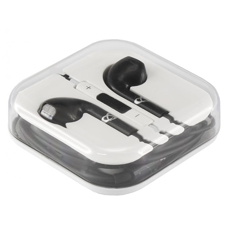 Casticu fir in-ear, SBOX, IEP-204, cu microfon, Negru/Alb