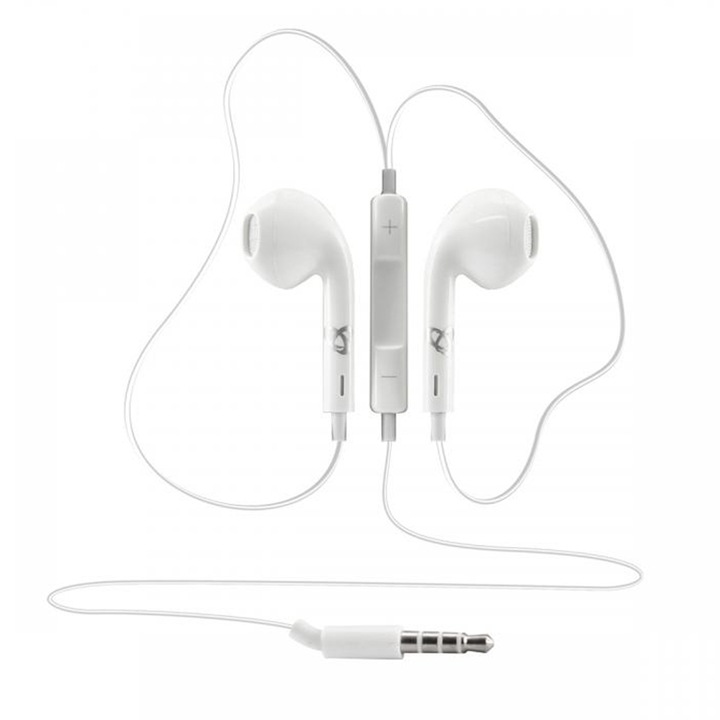 SBOX IEP-204 слушалка с микрофон, бяла