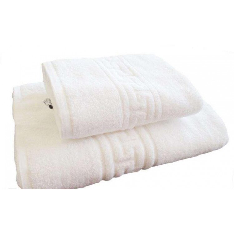 Set 2 prosoape hoteliere,100% bumbac pakistanez, 620 gr/mp, model grecesc