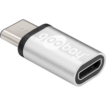 Adaptor USB-C > micro USB 2.0 (Tip B) argintiu, Goobay Adaptor USB-C > micro USB 2.0 (Tip B) argintiu, Goobay