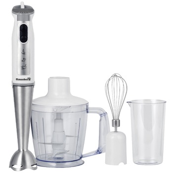Blender de mana profesional Hausberg HB-7700A, 4 in 1, Cana, Tel, Tocator, 5 viteze + turbo, 1000 w, Alb Blender de mana profesional Hausberg HB-7700A, 4 in 1, Cana, Tel, Tocator, 5 viteze + turbo, 1000 w, Alb