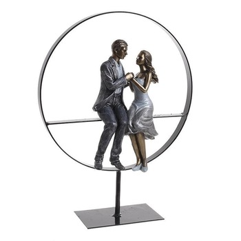 Figurina Cuplu din rasina, culoare gri, 25 x 34cm, Inart Figurina Cuplu din rasina, culoare gri, 25 x 34cm, Inart