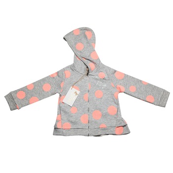 Hanorac LIU JO pentru fete, gri cu buline roz, maneca lunga, gluga, bumbac, 2 ani Hanorac LIU JO pentru fete, gri cu buline roz, maneca lunga, gluga, bumbac, 2 ani