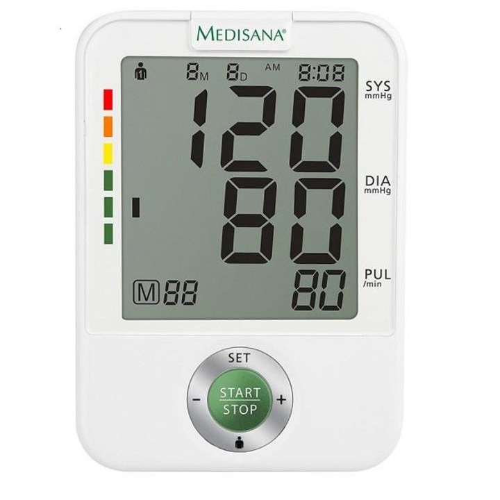 MEDISANA BU A50 Felkaros vérnyomásmérő, 60 x 4 memória, LCD kijelző, Fehér