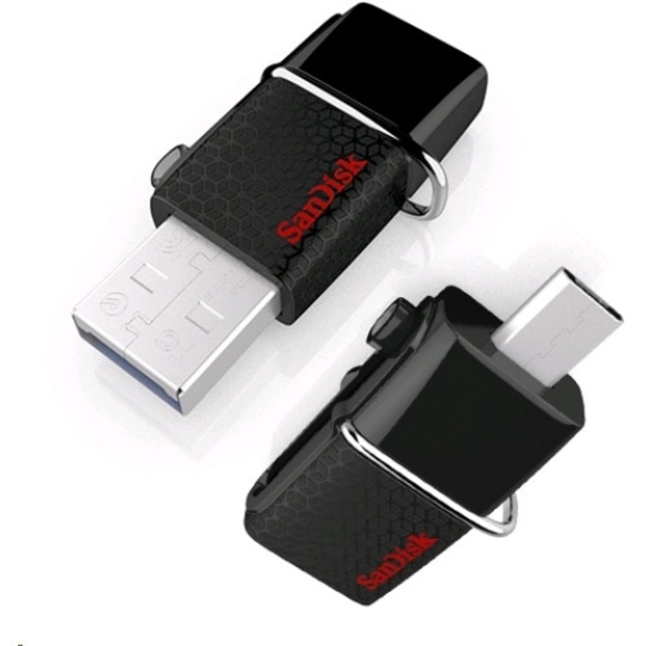 Памет SanDisk Ultra Dual Drive USB 3.0/micro-USB, 256 GB, черен