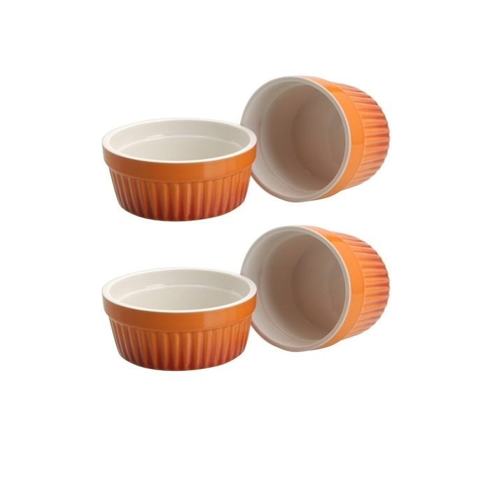 Set 4 ramekin orange, ceramica, 11x4.8 cm