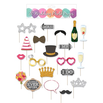 Set de props-uri pentru nunta sau petreceri, Shine, 20 bucati Set de props-uri pentru nunta sau petreceri, Shine, 20 bucati