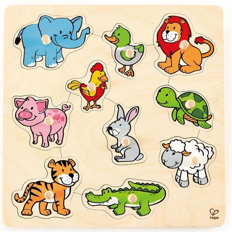 Puzzle Hape, Animale prietenoase, Multicolor
