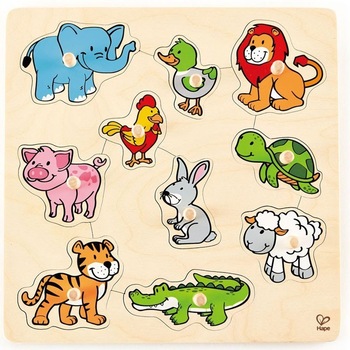 Puzzle Hape, Animale prietenoase, Multicolor Puzzle Hape, Animale prietenoase, Multicolor