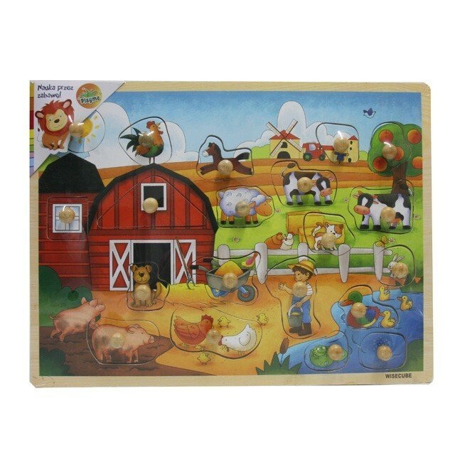 Puzzle Brimarex din lemn, 1572820, Ferma, 20 elemente