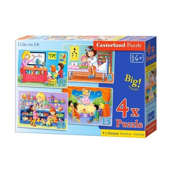 Puzzle 4in1 Meseria mea Castor, 55 piese Puzzle 4in1 Meseria mea Castor, 55 piese