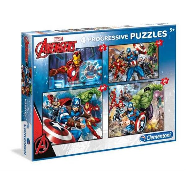 Set 4 puzzle Clementoni Razbunatorii, 360 piese
