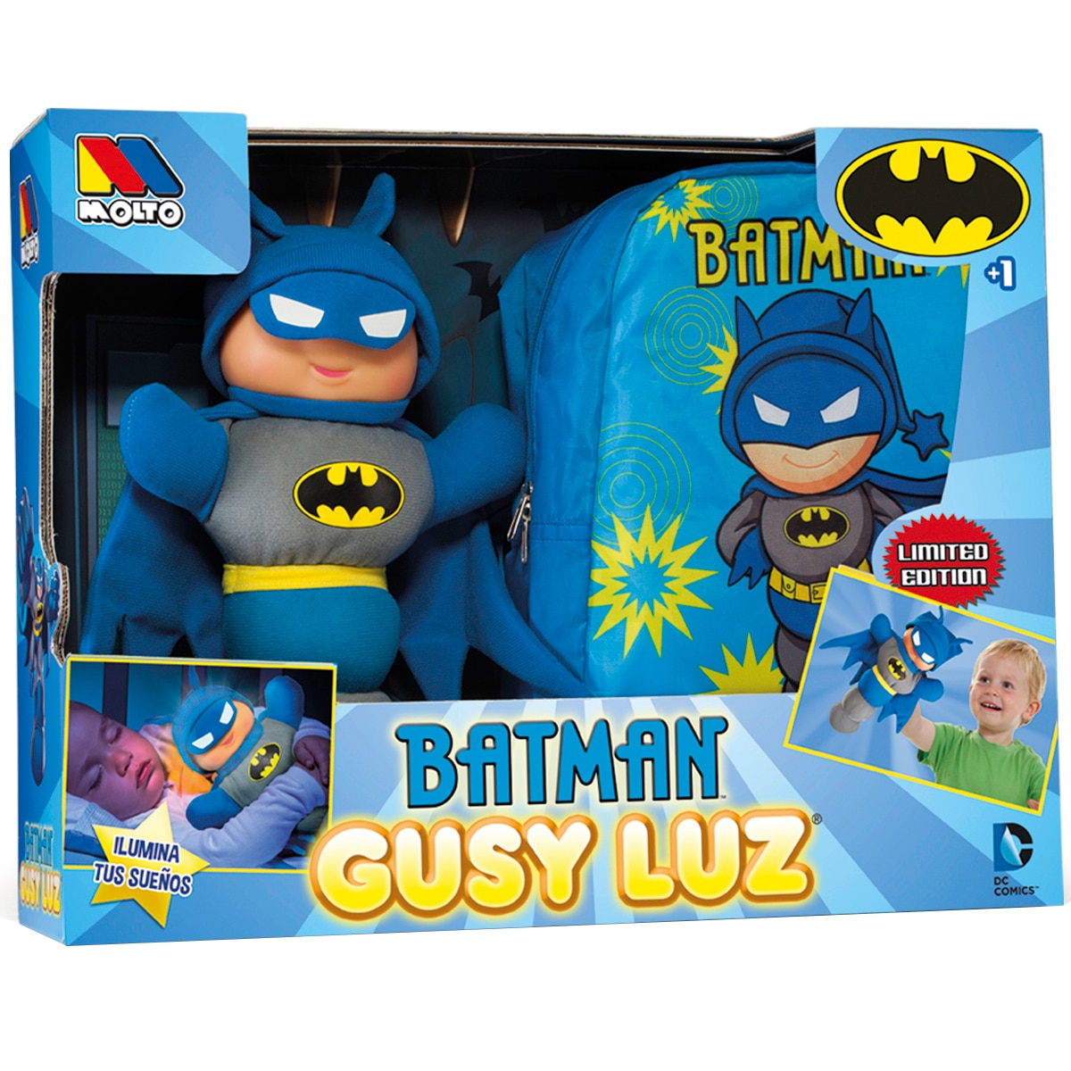 Papusa Molto Gusy Luz Batman + Rucsac 