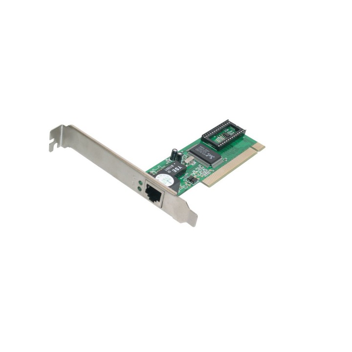 DIGITUS 4World Basetx RJ45 Realtek Hálózati kártya, PCI 10/100, buborékfóliában, 04392