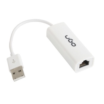 Adaptor de retea Ugo Rj-45, Cu fir, 100mb, USB, Alb Adaptor de retea Ugo Rj-45, Cu fir, 100mb, USB, Alb