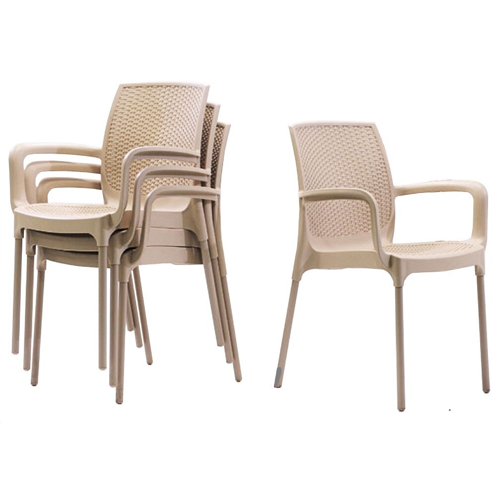 Set 4 scaune SUNSET RATTAN culoare capucino D57xH84xW57xSH45cm polipropilen/fibra sticla