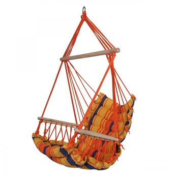 Hamac tip scaun, cu bara din lemn, 90 x 65 cm, usor de montat si demontat Hamac tip scaun, cu bara din lemn, 90 x 65 cm, usor de montat si demontat