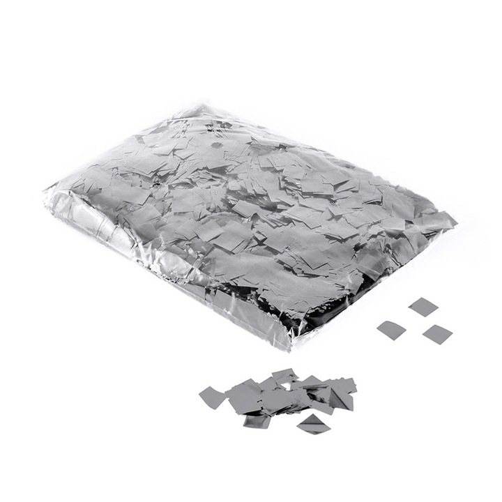 Punga de 1Kg cu confetti metalice OH!Fx 17mm argintiu