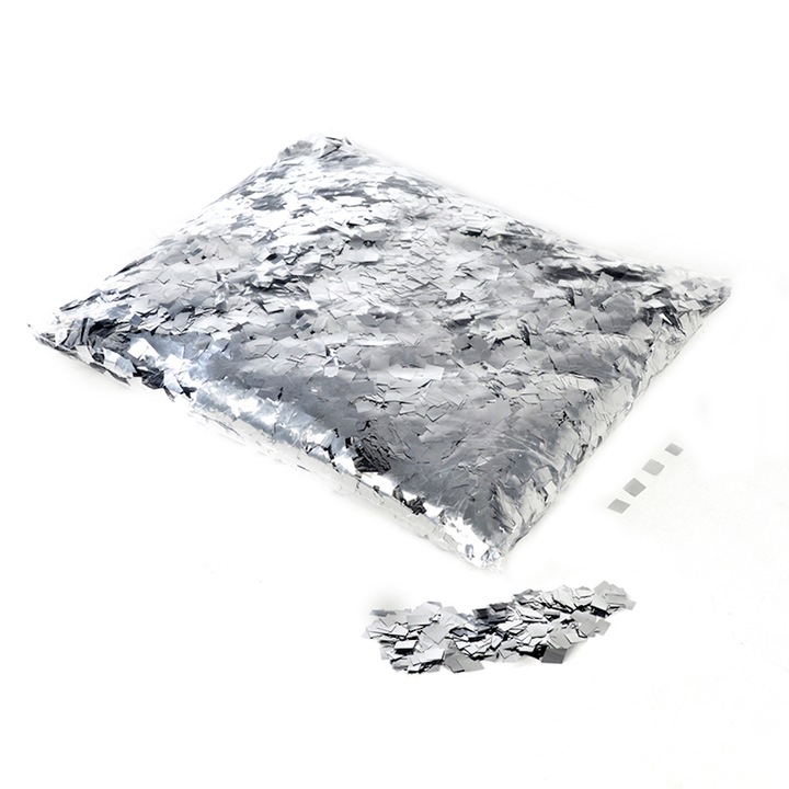 Punga de 1Kg cu confetti metalice OH!Fx 6mm argintiu