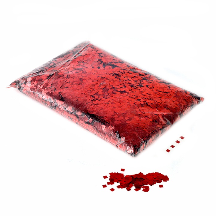 Punga de 1Kg cu confetti metalice OH!Fx 6mm rosu