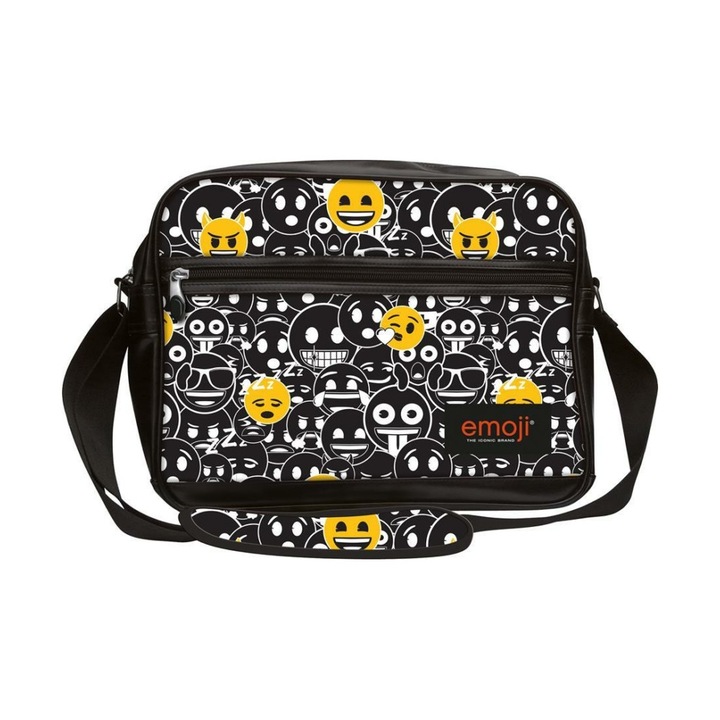 Emoji Black and White oldaltáska - 2 külső zsebbel (242564)