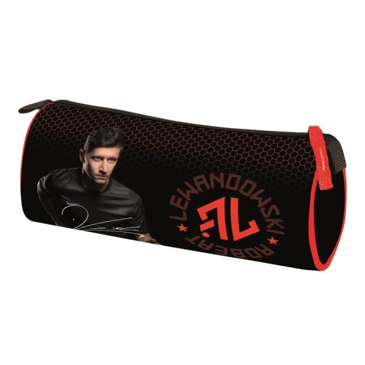 Penar tubular, St.Majewski, Lewandowski, 21.5x7.5cm, Negru/Rosu