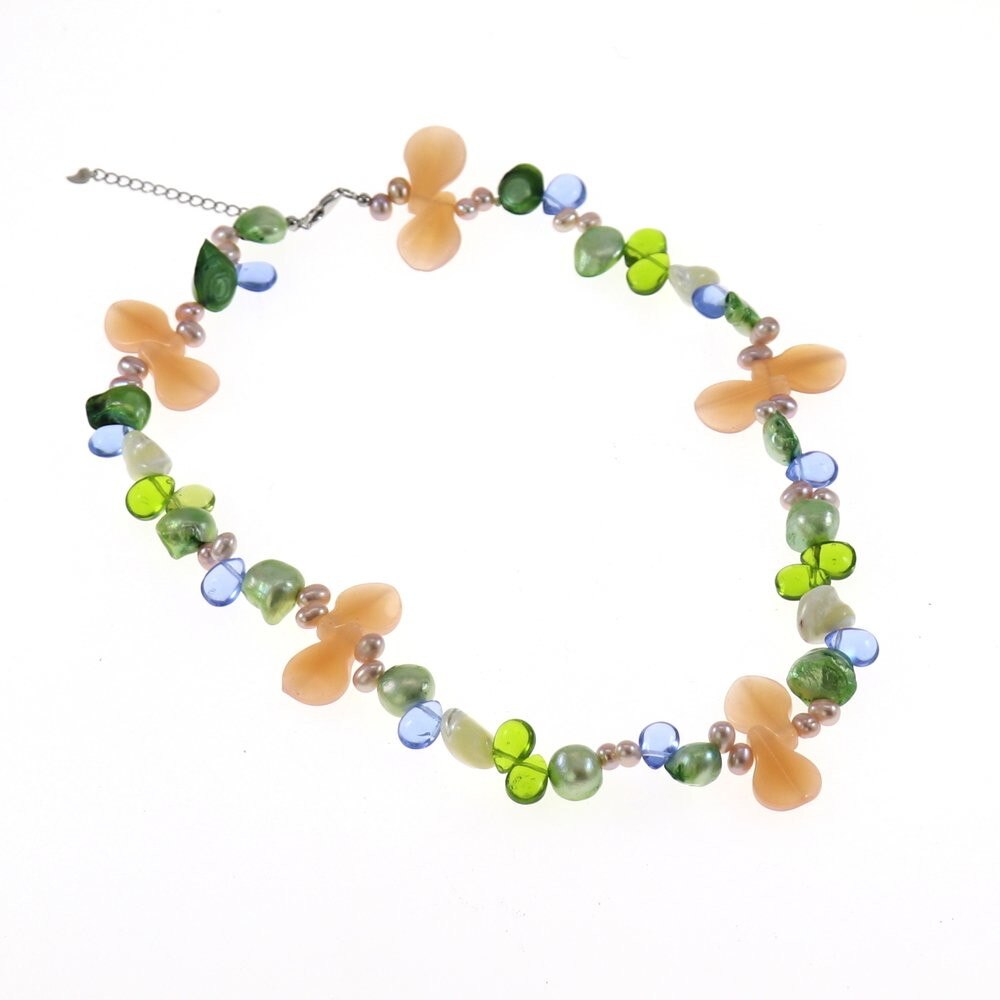 Colier IJOO cu perle de cultura si agate