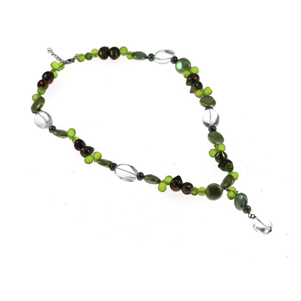 Colier IJOO cu mix de pietre semipretioase si perle de cultura