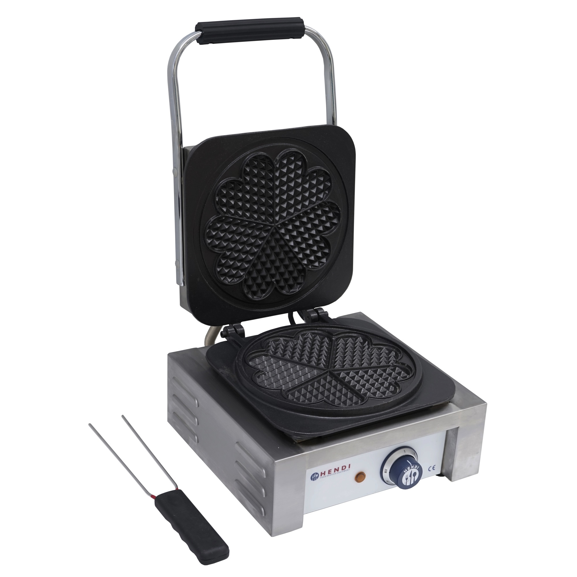 Aparat Hendi pentru vafe / waffles, 2200W, cu 5 placi in forma de inima, 32x43.7x(H)25.1 cm