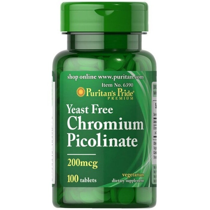 Supliment nutritiv Puritans Pride, Pikolinian Chromium, 100 tablete
