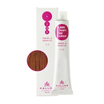 Vopsea de par profesionala KJMN Kallos 100ml nr.7.4 blond mediu cu nuanta de aramiu Vopsea de par profesionala KJMN Kallos 100ml nr.7.4 blond mediu cu nuanta de aramiu