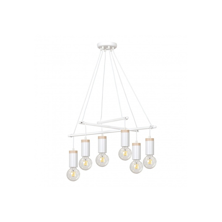 Полилей Emibig Skandia, 6x60W, Бял