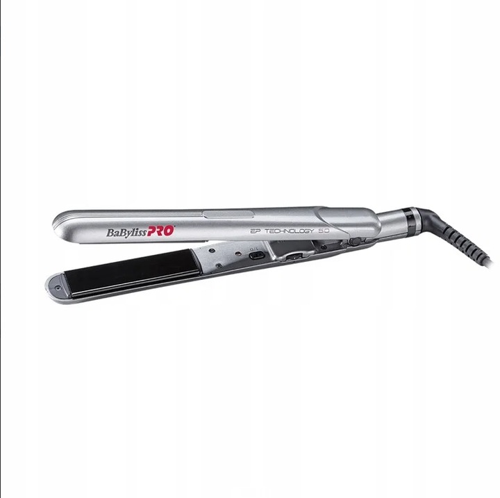 BaByliss Pro BP2654EPE Ергономична нанотитаниева преса за коса, 5 температурни нива, сребриста