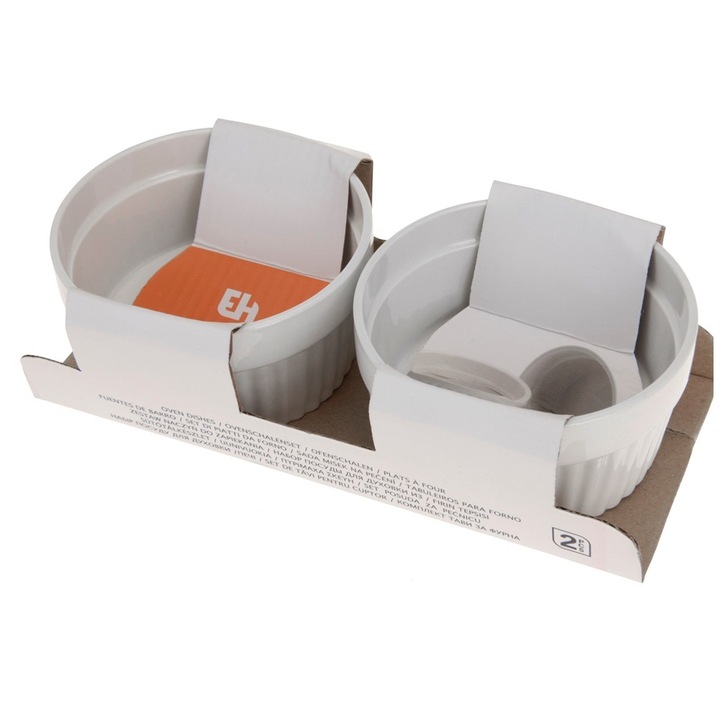 Excellent 2 db ramekin készlet, kerámia, 9x4,6 cm, fehér