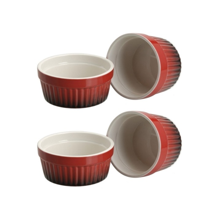 Set 4 ramekin Red, ceramica, 11x4.8 cm
