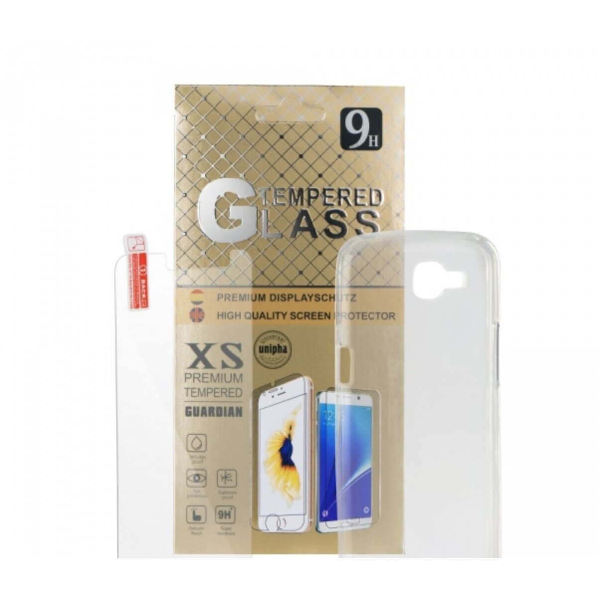 Pachet Husa Transparenta si Folie protectie de sticla 9H sticla securizata, pentru Huawei Y6 2017, transparent BBL383