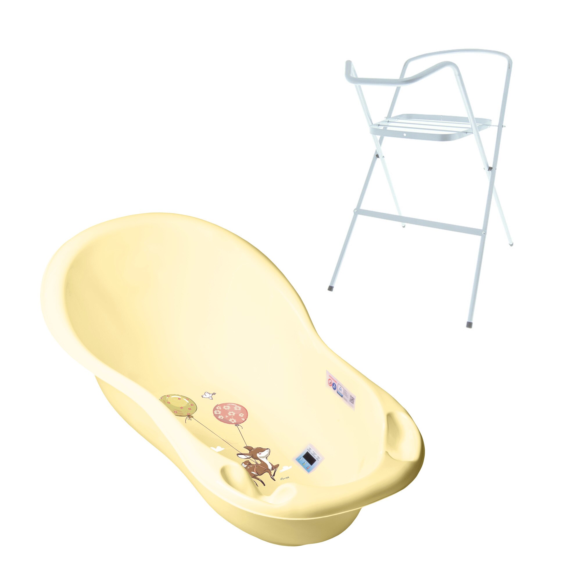 Set cadita 102 cm Forest Fairytail Galben + Suport metalic cadita