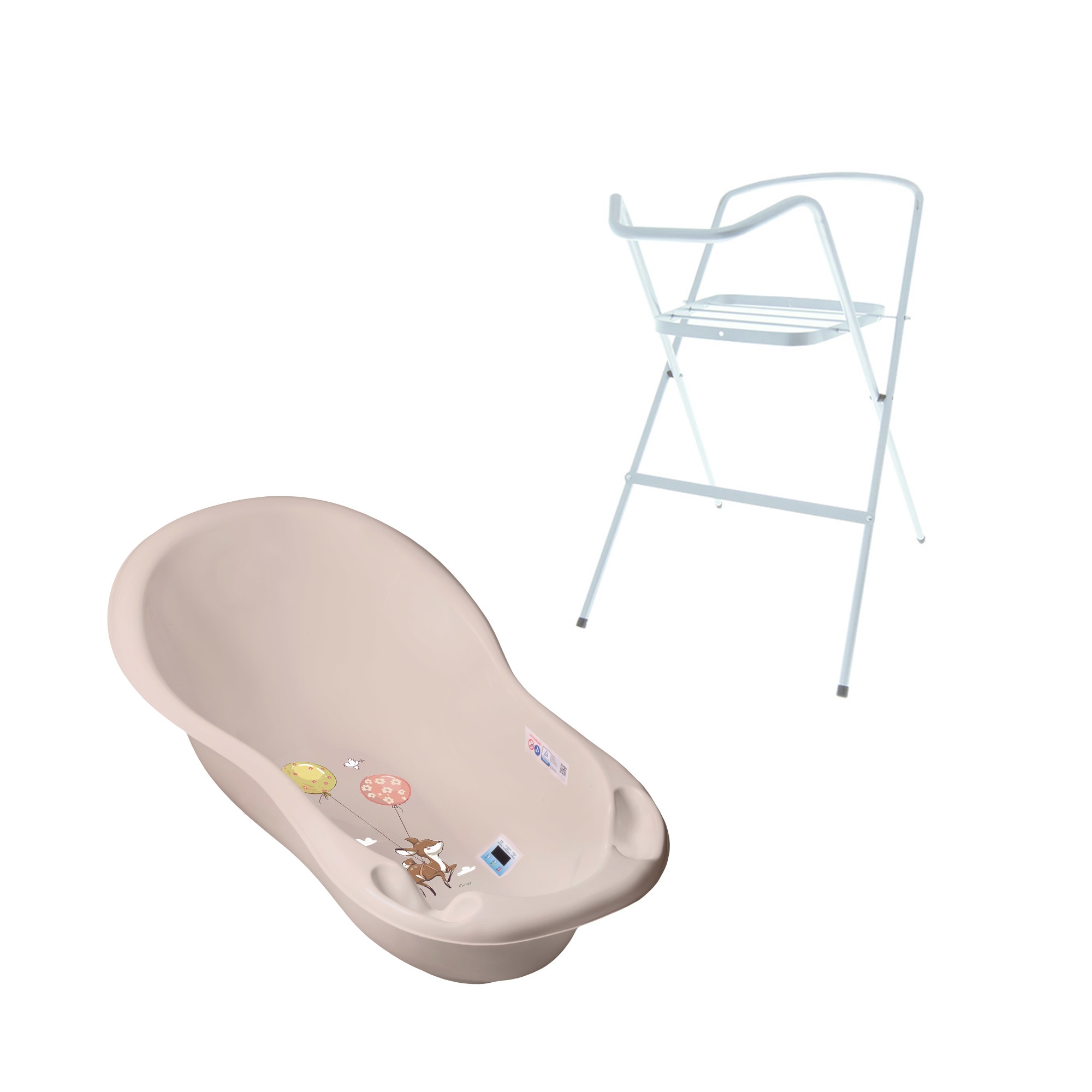 Set cadita 102 cm Forest Fairytail Crem + Suport metalic cadita