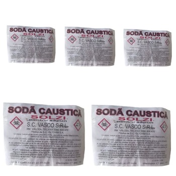 Pachet 5 bucati soda caustica solzi pentru sapun, 1kg Pachet 5 bucati soda caustica solzi pentru sapun, 1kg