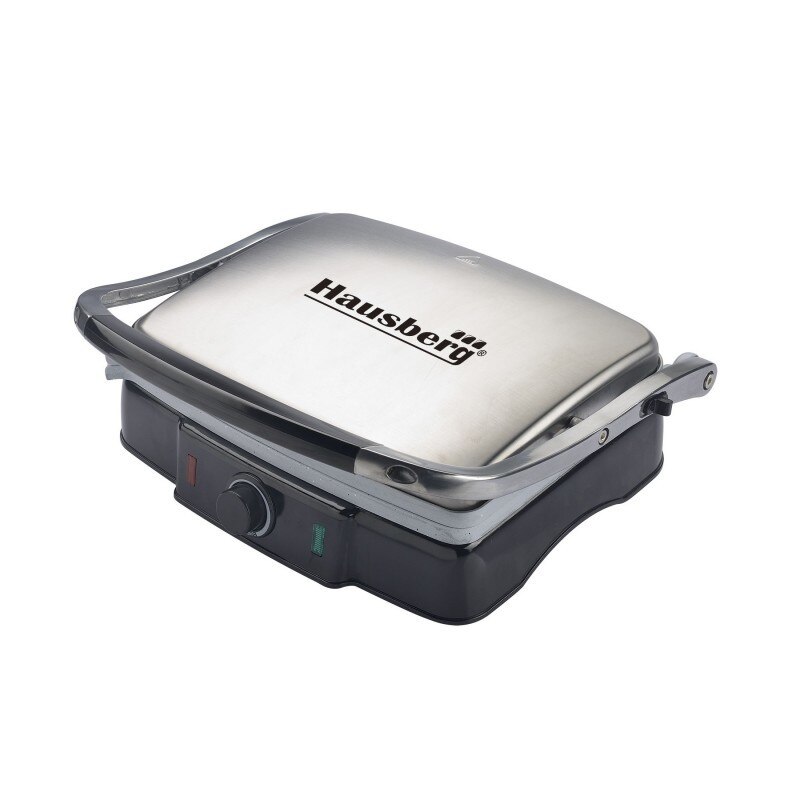 Grill si Sandwich Maker Electric Hausberg, 2200 W, Inox,invelis antiaderent