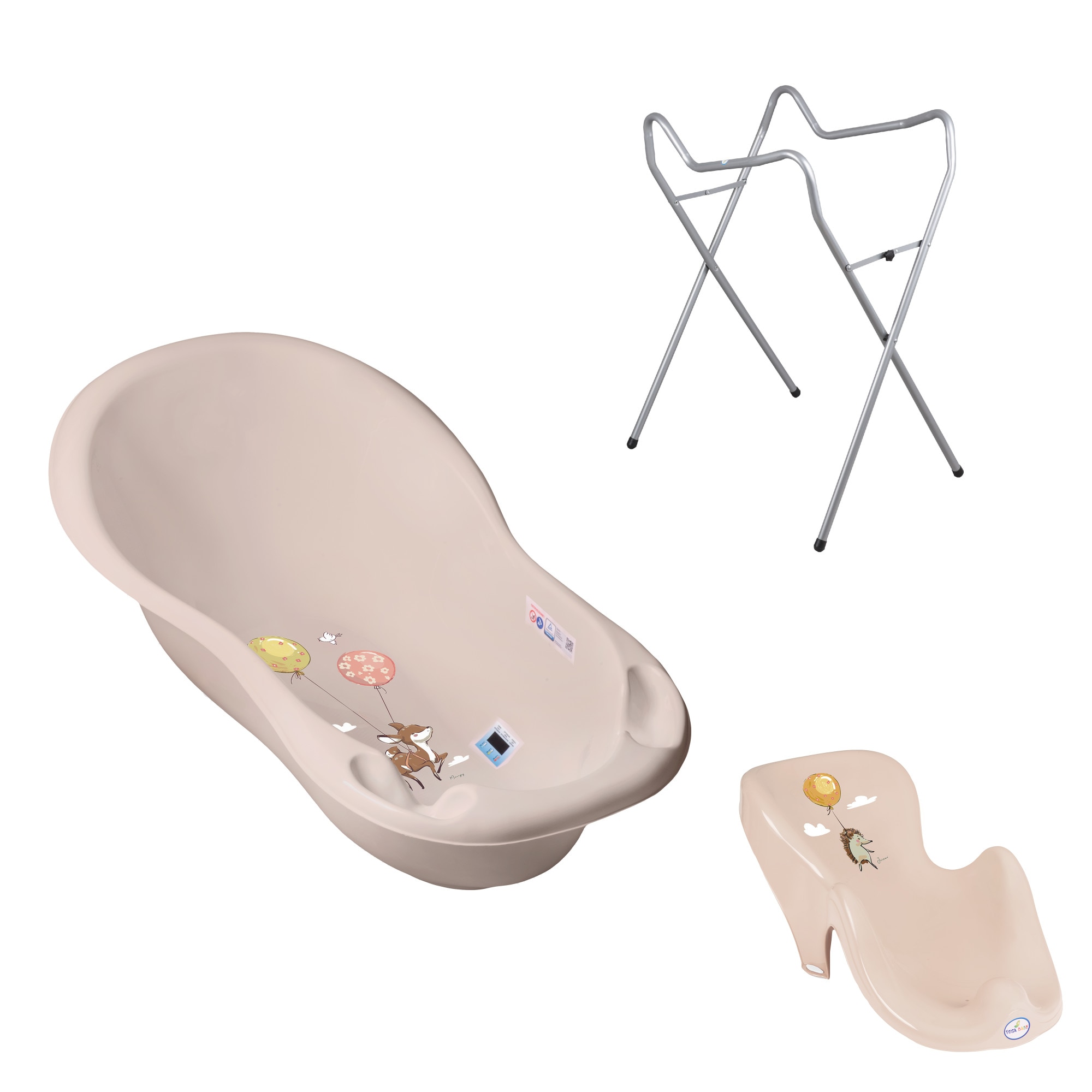 Set pachet cadita Forest Fairytail 86 cm Gri + suport anatomic si suport universal