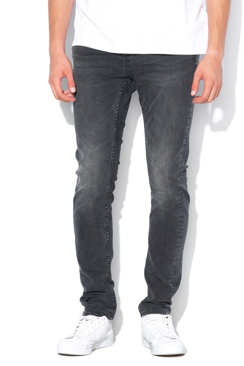 Only & Sons, Loom slim fit farmernadrág, Sötétszürke