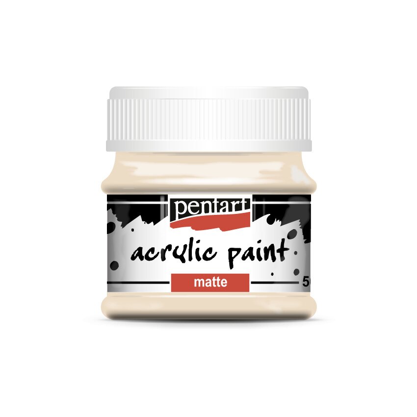 Vopsea acrilica mata pe baza de apa Pentart - bej, 50 ml