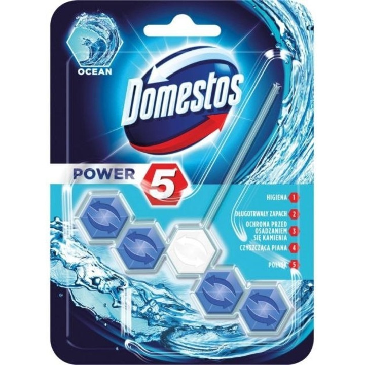Odorizant toaleta Domestos Power 5, Ocean, 55 g