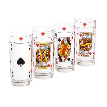 Set 4 pahare bere, 450 ml, decorat Set 4 pahare bere, 450 ml, decorat