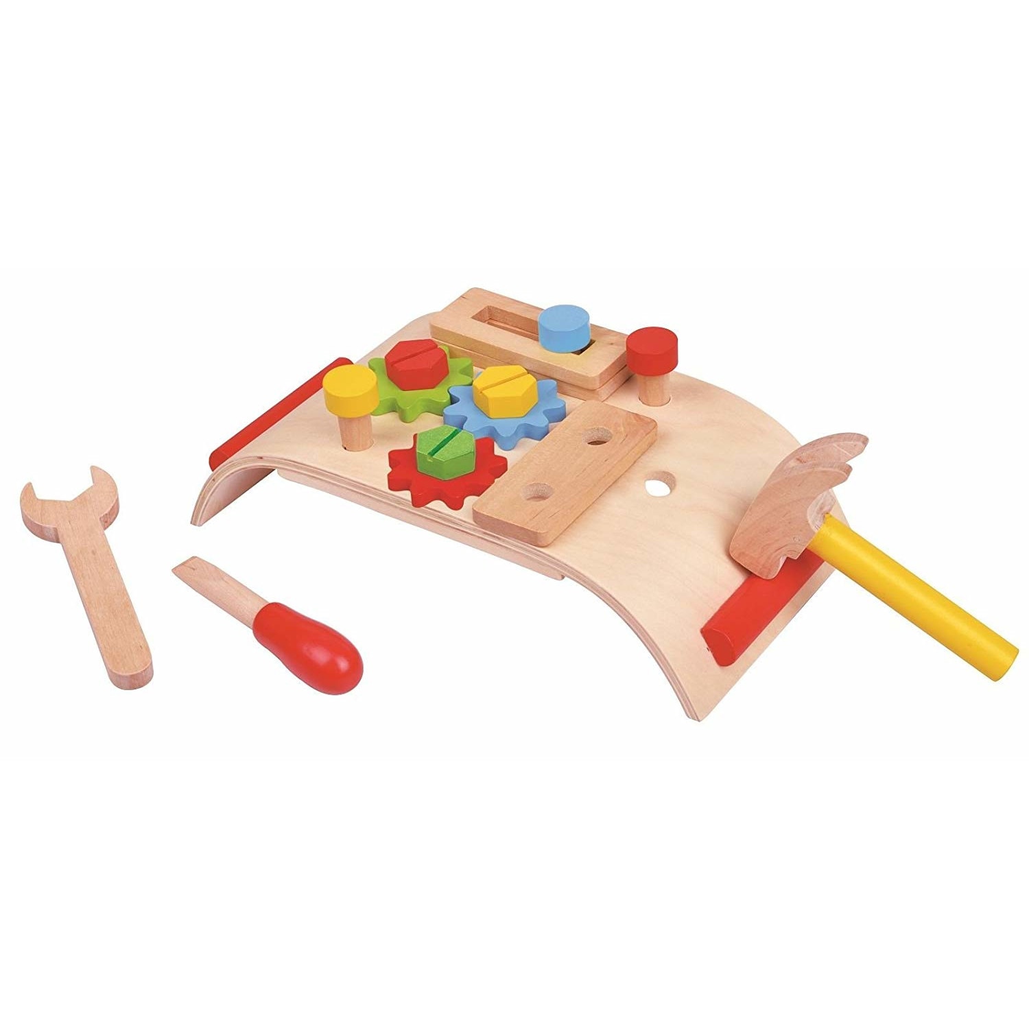 Set tamplarie din lemn, banc de lucru, scule din lemn