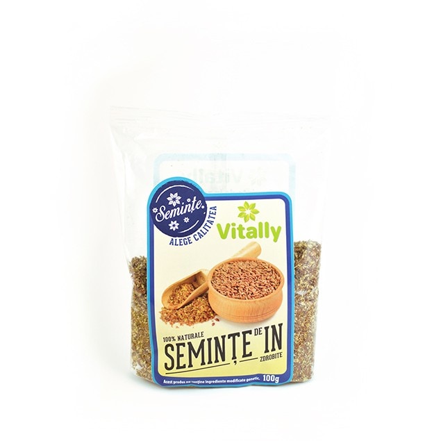 Seminte de in zdrobite 100g, Vitally