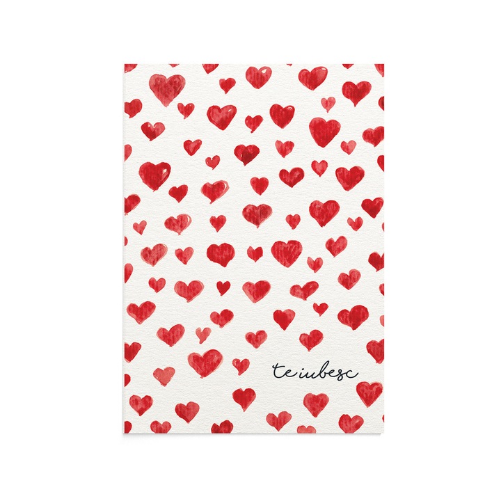 Felicitare Lovely Hearts, Zizula Cards, Rosu, 105 x 150 mm